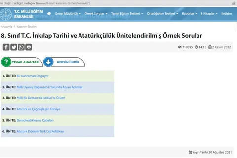 8. Sınıf T.C. İnkîlap Tarihi ve Atatürkçülük