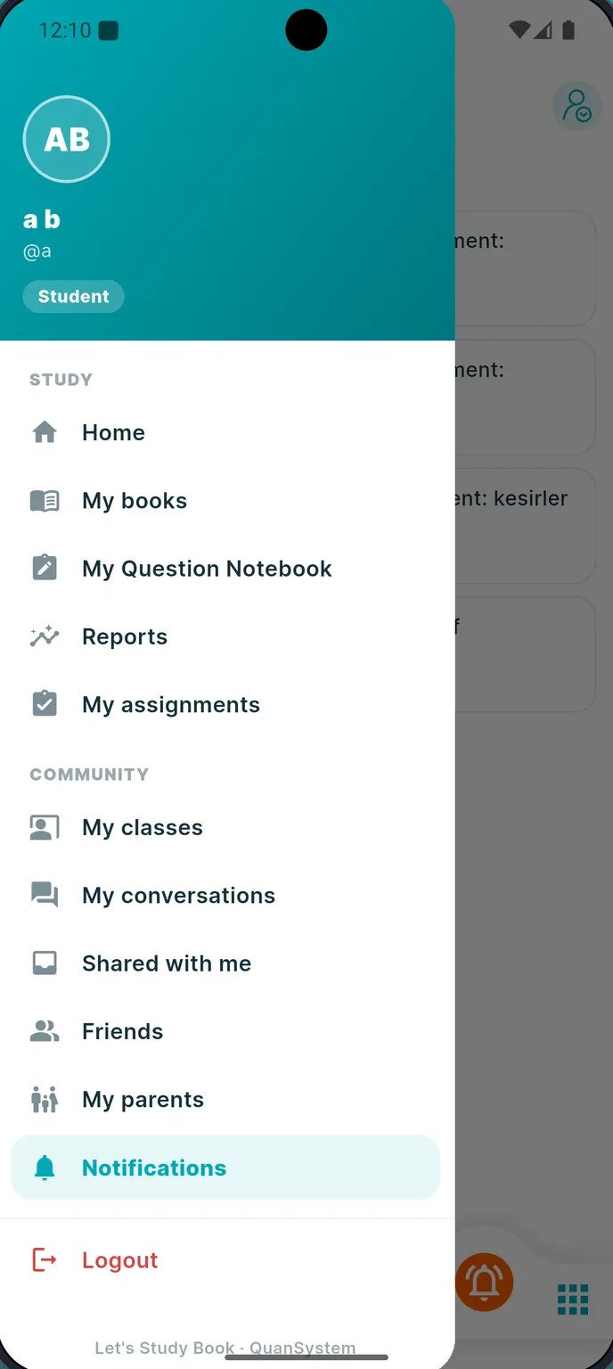 Screenshot der App: Hausaufgaben, die man wirklich verfolgen kann