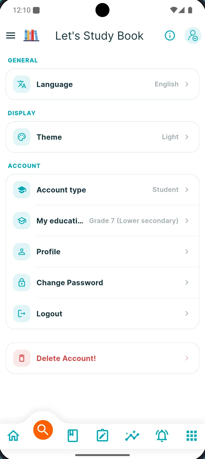 App screenshot: Your country, your grade, your plan